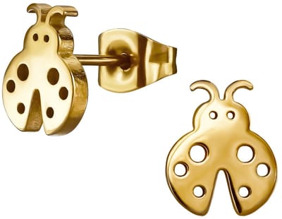 CS Joy - Lieveheersbeestje oorbellen - Chirurgisch staal - 7 x 10 mm - ip/pvd gold plated