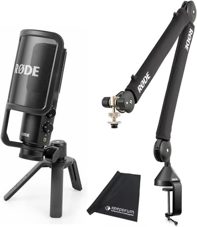 Condensatormicrofoon Set - Opname Microfoon - Professionele Opnames - Zero Latency Monitoring - 24 bits 48 kHz - Zwart