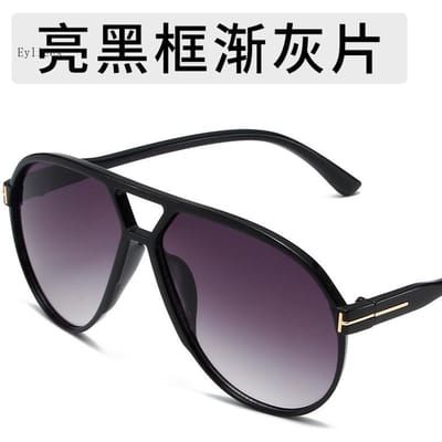 Vintage Oversized Piloten Zonnebril Vrouwelijke Designer Zwart Geel Goggle Verloop Grote Monturen Zonneklep UV 400 Bescherming Luxe Heren Sh