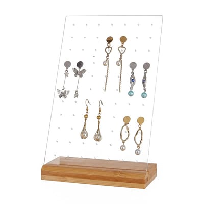 Dailygoods - Earring Display Board - Oorbellen Organizer - Hoogwaardige Acryl - Transparant - Sieraden Houder - Ideaal voor Vrouwen - 77 Gaten