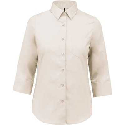 Kariban Overhemd in onderhoudsvriendelijk polykatoen-popeline 3/4-mouwen dames K558 - Angora - XS