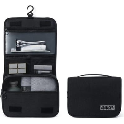 Draagbare haak waszak waterdichte mannelijke en vrouwelijke badkamer make-up opbergtas grote capaciteit reis make-up koffer zwart