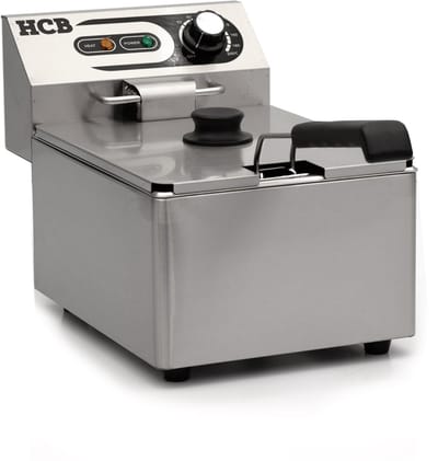 HCB® - Professionele Horeca frituurpan - Friteuse - 5.5 liter - 230V - RVS / INOX frietketel - frietpannen - frietpan - 42x26.5x29 cm (DxBxH) - 3000W - 2586