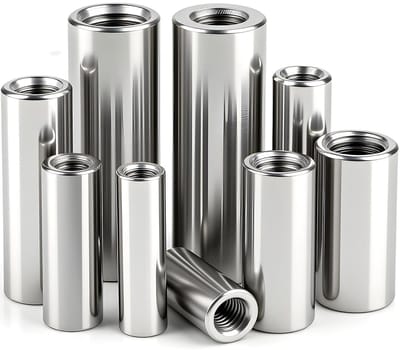 Set van 8 ronde verbindingmoeren M6 van 304 roestvrij staal - Koppelnuts 30 x 10 mm voor stevige verbindingen