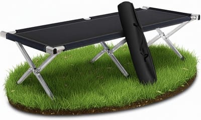 Veldbed XXL - Campingbed logeerbed - Buiten slapen - Waterdicht 600D polyester - 190 x 64 x 42 cm - Zwart