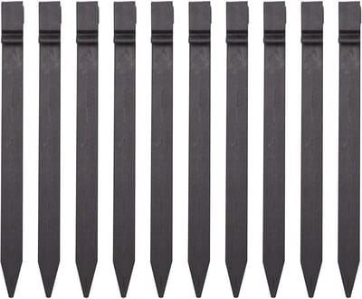 Kantopsluiting Pinnen - Tuinpinnen Grondpennen - Gazonranden Bevestigen - Duurzaam PP Materiaal - 10 Stuks 25cm - Zwart