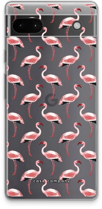 Case Company® - Hoesje geschikt voor Google Pixel 6a hoesje - Flamingo - Soft Cover Telefoonhoesje - Bescherming aan alle Kanten en Schermrand