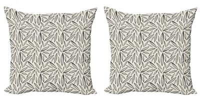 ABAKUHAUS Bladeren Kussenhoes Set – 2x40x40 cm – Dubbeldruk – Mikrofaser