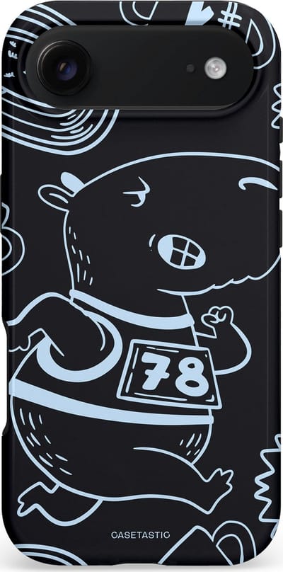 Casetastic hoesje geschikt voor Apple iPhone Air - MagSafe - Dubbellaagse bescherming - Capibara kampioen - Fashion Case - Zwart Grijs