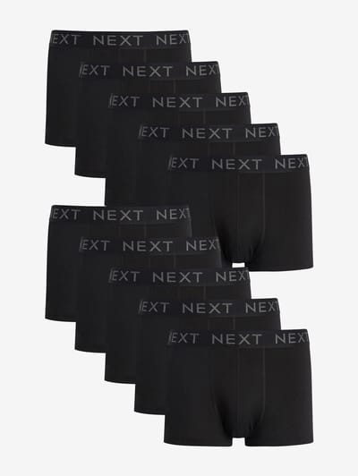 Next - Heren - Set van 10 katoenrijke hipsterboxershorts - Zwart