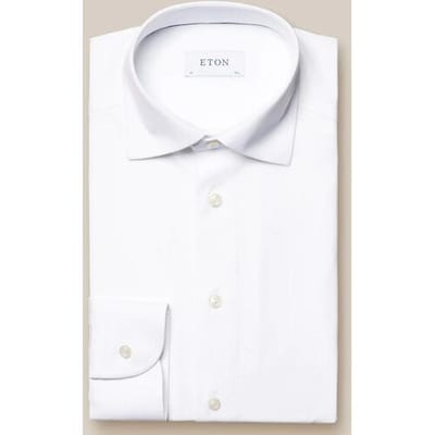 Eton Overhemd Uni Four Way Stretch Wit / male
