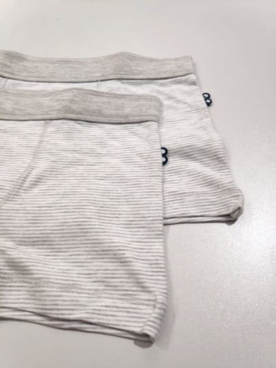 Woody - Jongens short Duopack - Wit/Grijs Gestreept - Basis ondergoed - 4 jaar