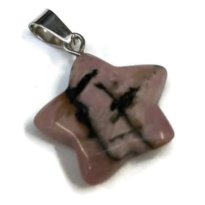 Aramat Jewels | Hangers | Natuursteen Hanger ster Aardbeienkwarts | | | |20mm | Staal | Volwassenen | Verkleurd niet