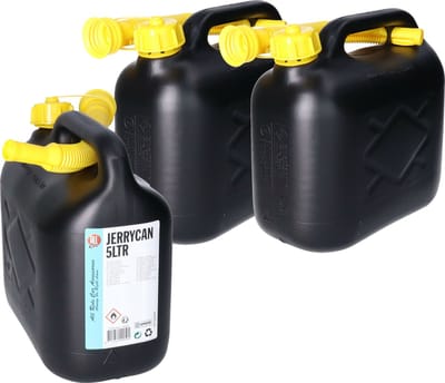All Ride Jerrycan - 3x stuks - benzinetank - 5 liter - zwart - Brandstof jerrycans
