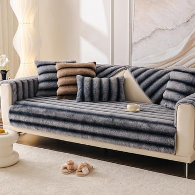 Verdikkende Warme Pluche Antislip Bank Handdoek Moderne Luxe Konijnenpluche Modulaire L-vormige Bankhoes Universele Zachte Bankhoezen 70x70cm 1pcs