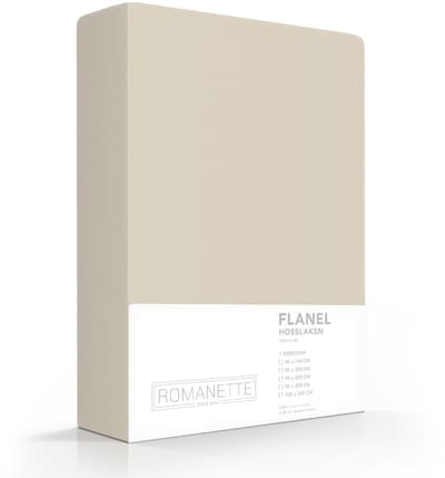 Romanette flanellen hoeslaken - Zand - 1-persoons (90x200 cm)