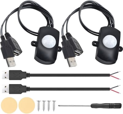 Mini PIR Bewegingssensor Schakelaar voor LED Wandlampen met USB
