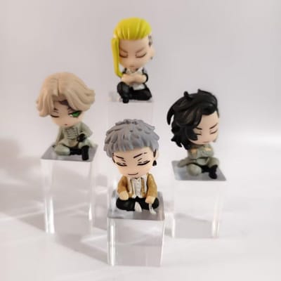 4 pièces/set Tokyo Revengers Mignon Version Dormeuse Modèles Jouets 5cm with box gray