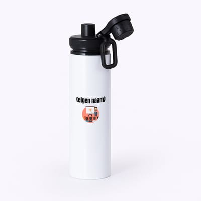Hacebo® - docent met studenten met eigen naam waterfles met draaidop zwart - Docent - meesters of juffen - collega's - verjaardag - afscheidscadeau - geschenk - kado - water fles - 850ML