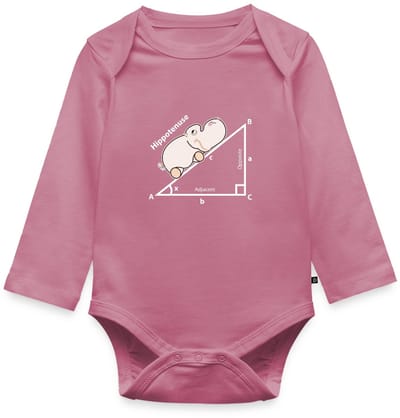 Grappige Hippo Wiskunde | Hippotenuse Baby Rompertje Met Lange Mouwen