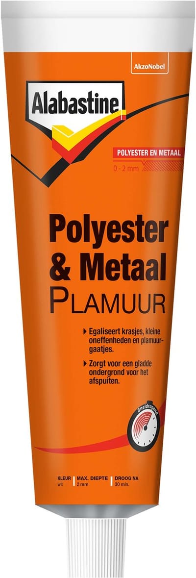 Alabastine - Polyester & Metaal Plamuur Tube - Wit - 125 Ml