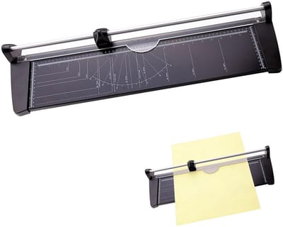 Dailygoods- Papiersnijder A2 - Verstelbare snijhoogte - Nauwkeurige schaalverdeling - Snijcapaciteit 10 vellen - Materiaal kunststof/metaal - Afmetingen 71,5 x 19,6 x 6,9 cm - Snijmachine