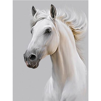 Peinture diamant thème cheval complet 5d, mosaïque d'animaux, broderie faite à la main 20X30CM gray