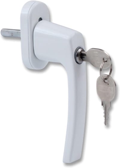 Afsluitbare Raamgreep - Raamkruk met slot - Extra veiligheid - Inclusief sleutels - 147 cm lengte - Metaal