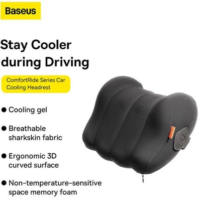 Baseus ComfortRide-serie koelende hoofdsteun voor auto, zwart