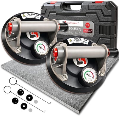 Zuignap Lifter Set - Vacuüm Handvat - Zwaar Materiaal Verplaatsen - Hoge Draagkracht 320kg - 40x20x15cm
