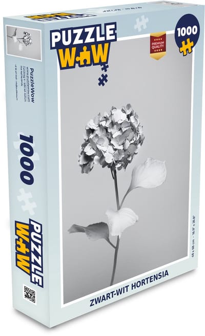Puzzel Zwart-wit hortensia - Legpuzzel - Puzzel 1000 stukjes volwassenen