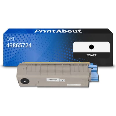 PrintAbout huismerk Toner 43865724 Zwart Geschikt voor OKI