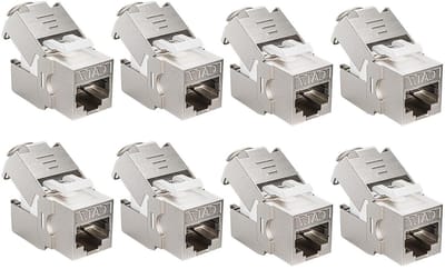 RJ45 Keystone Modules - Netwerk Connectoren - Netwerk Installatie - Gereedschapsloze Montage - 8 Stuks - Metaal