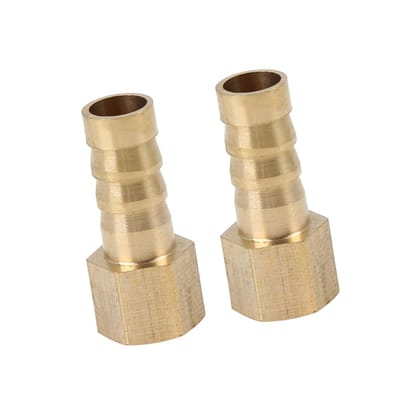 Dailygoods- Slangtule Goud - Messing Aansluiting - Slangschroefverbinding 8 mm - G 1/8 inch NPT Binnendraad - Temperatuurbereik - 2 Stuks - Slangaansluiting