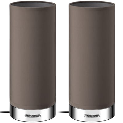 Monzana Tafellamp 2 Stuks LED – Dimbaar E14 - Chroom Taupe