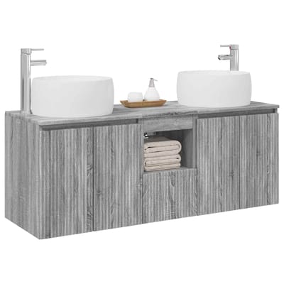 vidaXL - Badkamerkast - set - 3 - st - Grijs - Sonoma - 49,5 - x - 44,5 - x - 66 - cm