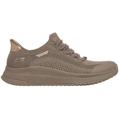 Skechers Dames BOBS Squad 4 Dire Step Slip Ins Sneakers Dark Taupe