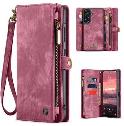 Solidenz Hoesje - Geschikt voor Samsung Galaxy A37 - Portemonnee Hoesje met Pasjeshouder - Urban Wallet - Rood