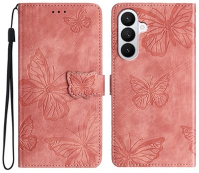 Coverup Hoesje - Geschikt voor Samsung Galaxy A37 Hoesje - Coverup Vlinders Book Case - Roze