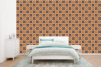 Behang - Fotobehang Retro - Vintage - Design - Cirkel - Breedte 385 cm x hoogte 240 cm