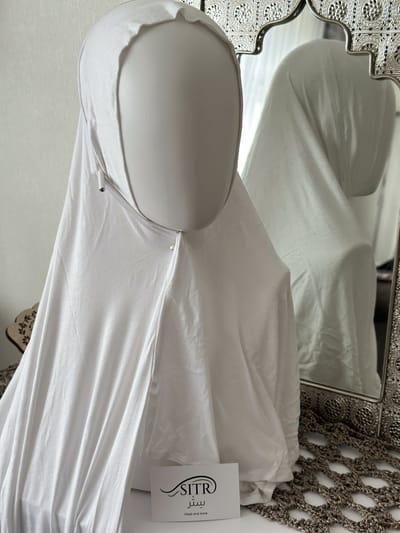 Hoofddoek Hijab met oor gat travel reis comfortabel hoofddoek Masker Hoofdtelefoon Beige