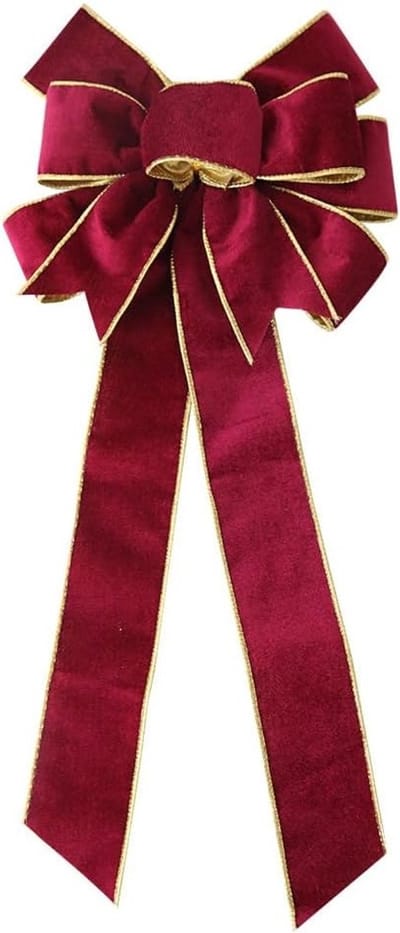 Grote Fluwelen Kerststrik voor Feestdecoratie, Verjaardagen en Bruiloften in Wijnrood - 60 cm, Luxe Decoratieve Strikken voor een Sfeervolle Aanpak