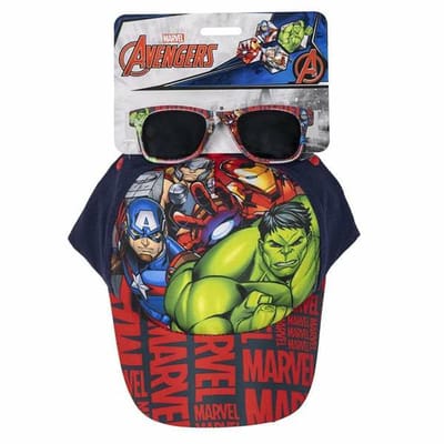 Marvel Avengers Pet + Zonnebril Set – Kinder Pet Jongens – Blauw Rood – Verstelbare Cap – UV Zonnebril – Officieel Gelicenseerd
