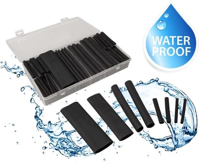 Krimpkous assortiment - Lijmvoering - Waterdicht - Marine toepassingen - 142 delig - Zwart
