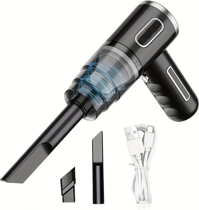 Auto Stofzuiger Draadloos - Nat & Droog - Kruimelzuiger - Handstofzuiger - Kruimeldief - Draagbare Air Duster - USB Oplaadbaar - Zwart