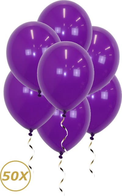 Paarse Helium Ballonnen 2024 NYE Verjaardag Versiering Feest Versiering Ballon Halloween Paars Decoratie - 50 Stuks