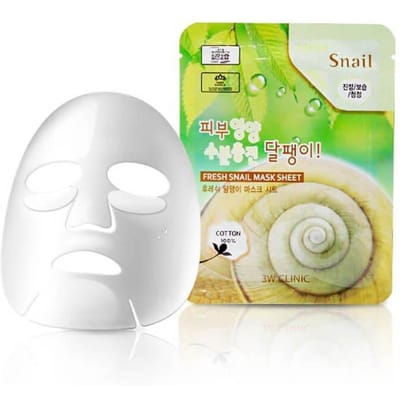 1 + 1 - GRATIS Gezichtsmasker met slakkenextract 3w-Clinic Fresh Snail Mucus Mask Sheet