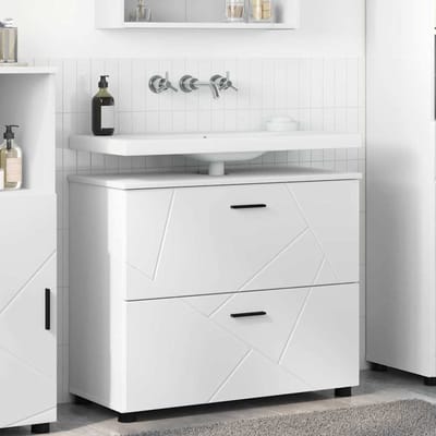 vidaXL - Badkamerkast - Wit - 76,5 - x - 35 - x - 64 - cm - Bewerkt - hout - & - Metaal