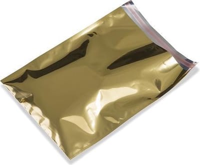 Cadeauzakjes plastic 15x23,5+3cm GOUD (50 stuks)