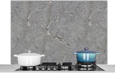 Spatscherm keuken 120x80 cm - Kookplaat achterwand Beton - Patronen - Steen - Muurbeschermer - Spatwand fornuis - Hoogwaardig aluminium